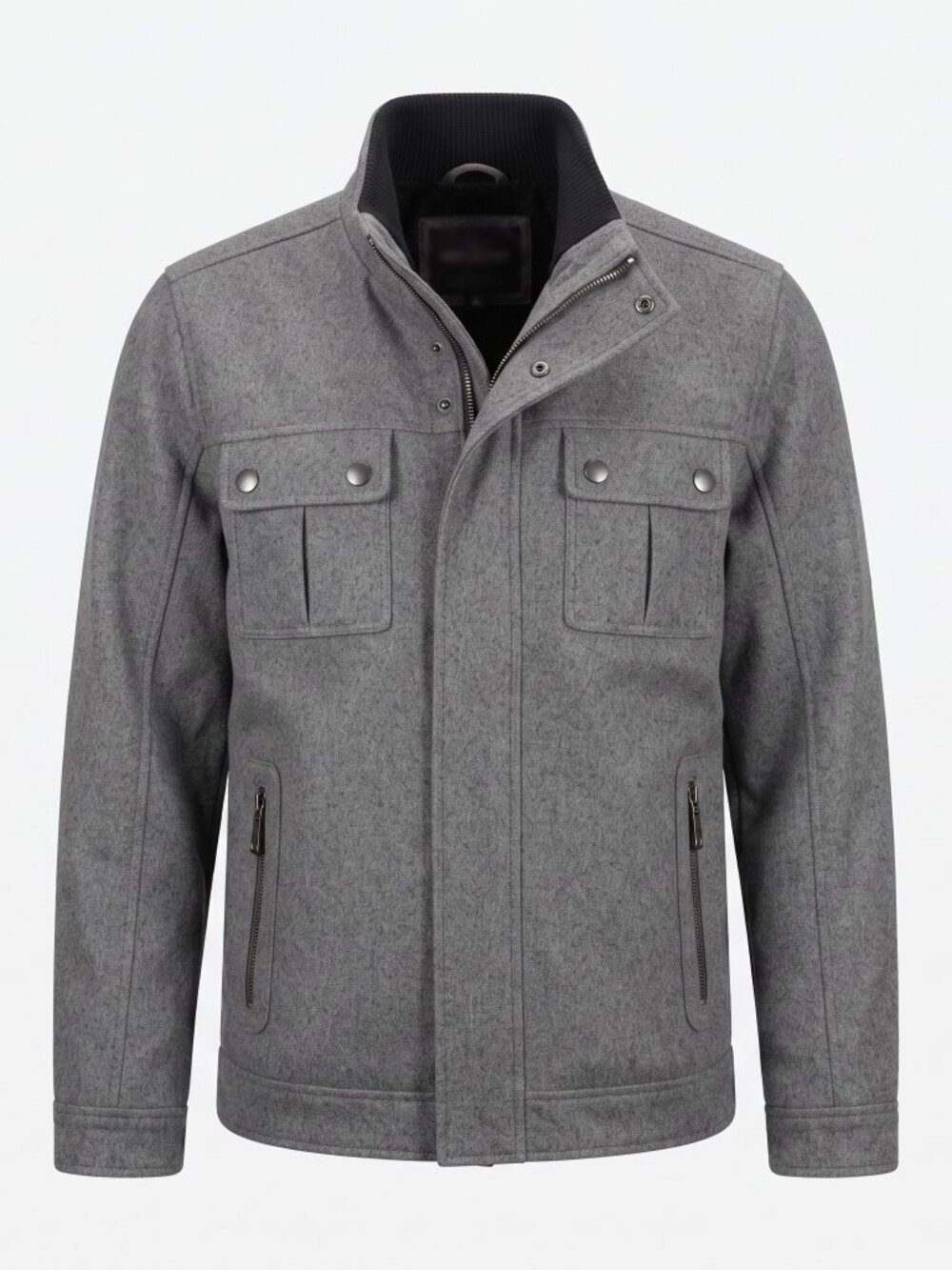Michael Kors Gray Wool Blend Utility Field Jacket, Large